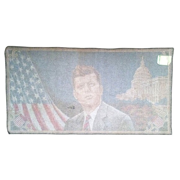Vintage 1960's President John F Kennedy Tapestry JFK White House Flag ITALY Tags - Picture 3 of 4
